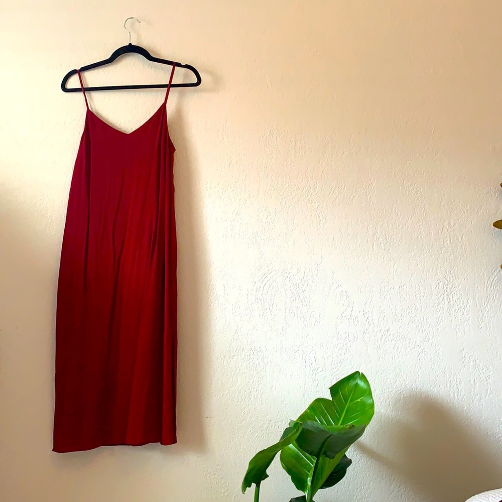 Red midi madewell dress